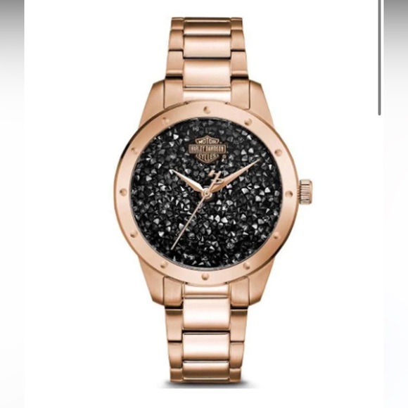 Women’s Bulova Harley-Davidson Rose Gold Swarovski Watch (BNWT) - Picture 4 of 5